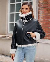 Black Faux Jacket-Women